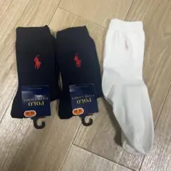 Polo キッズ靴下 ネイビー ホワイト 18-20cm