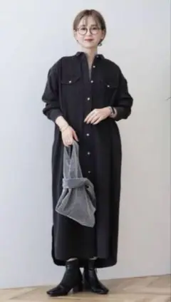 【完売品】アメリカンホリック　デニムシャツワンピース　ブラック　L