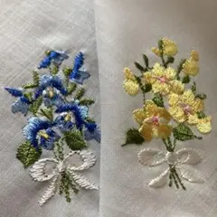 昭和レトロ　刺繍ハンカチ　2枚