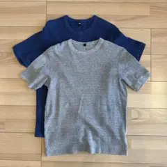 UNIQLO Tシャツ ネイビー グレー Lサイズ　ネイビー・グレー