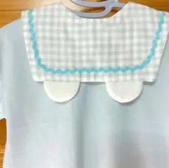 チェック の クマ耳 セーラースタイ & つけ襟