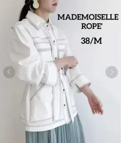 【美品】マドモアゼルロペ ホワイト デニム ジャケット ROPE 38/M 白