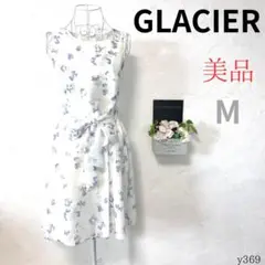 【グラシア】ハニーズ 膝丈 ワンピース ノースリーブ フレア 花柄 白 M
