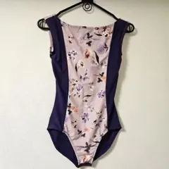 ドゥッシュドゥッスゥレオタード 紫花柄 M
