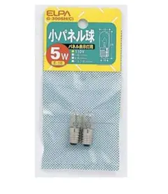 小パネル 電球 E10 110V 5W クリア 2個入