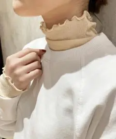 IENA LA BOUCLE スーピマ強撚テレコタートルネックプルオーバー