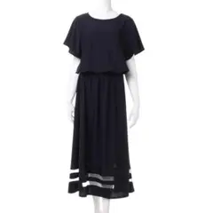 【INGNI イング】半袖ロングカットソーワンピース ブラックM 上品　リゾート