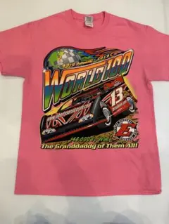 World 100 2019 ピンクUS古着Tシャツ Mサイズ　ピンク
