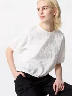 ♡新品タグなし♡ UNIQLO 半袖 ブラウス Ｌサイズ
