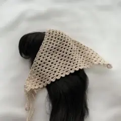 バブーシュカ　ハンドメイド　パールベージュ