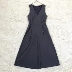 UNIQLO/ユニクロ【Vネック サロペット S グレー】ドレープ素材