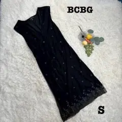 美品❤️BCBG/ドレスワンピース/花柄/黒・ブラック/サイズS/ナイロン100%