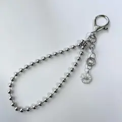 ボールチェーン　スマホストラップ　デイジー　チェーン　チャーム