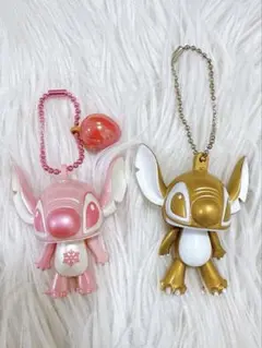 スティッチ 2色 セット ピンク ゴールド キーホルダー