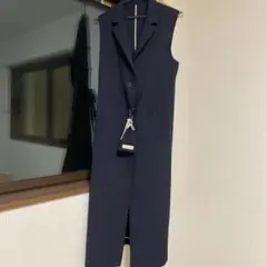 新品‼️ネイビー ノースリーブ ロングジレ