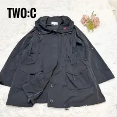 ✨美品✨TWO:C トゥーシー　モッズコート　フード　ブラック　サイズ42