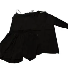 3点セット！ブラック セットアップ ショートパンツ、ジャケット、キャミソール