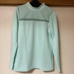 ミントグリーン 長袖 ハイネック シャツ