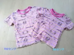 恐竜デザイン 　Tシャツ 　2枚セット　90センチ　110センチ　リンクコーデ