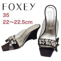 大人気■FOXEY BOUTIQUE フォクシー ビジュー付きサンダル 35