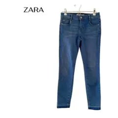 ZARAザラ　ストレート切りっぱなしスキニーデニム　ブルー　ほぼ未使用