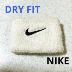 NIKE★リストバンド DRY FIT 白★スウッシュ 刺繍 タオル生地 大人用