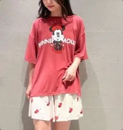 【販路限定商品】ミニー　ワンポイントTシャツ＆ショートパンツセット