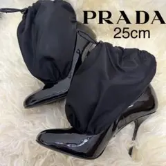 【未使用】PRADA ヒールパンプス ソックスヒール ピンヒール エナメル