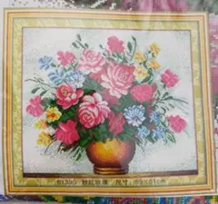 145）クロスステッチ 花束刺繍キット 59×51cm