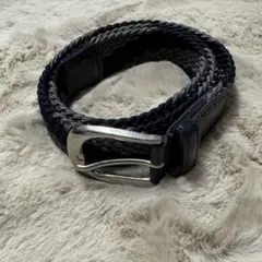 メッシュベルト　伸縮　ネイビー×グレー　伊勢丹