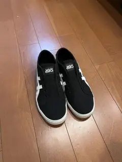 [美品]asics スリッポン　スニーカー　ブラック
