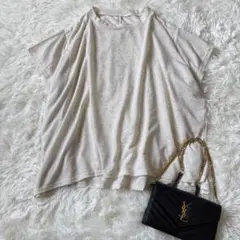 新品　lupilien　リネン混トップスチュニック　Tシャツ　キナリ◆6380