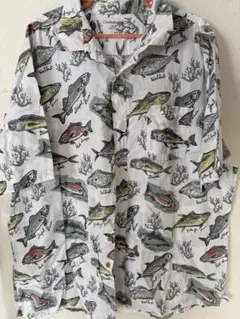 Croft & Barrow 魚柄アロハシャツ XXL 希少