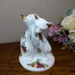 オールドカントリーローズ 二匹の猫 フィギュリン