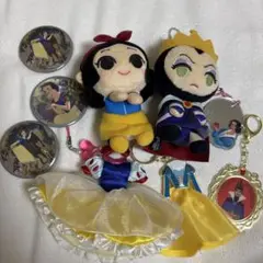白雪姫 ぬいぐるみ キーホルダー 缶バッジ セット