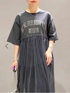 【LEPSIM】ロゴチュールレイヤーワンピース