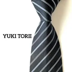 未使用 YUKI TORII ストライプ レジメンタル シルク ネクタイ 日本製