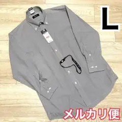 英国　Tern 紳士　メンズ　グレー　細ストライプ　長袖　シャツ