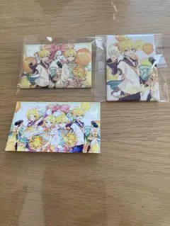 美品15周年グッズ 鏡音レン スクエア缶バッジ 2個セット