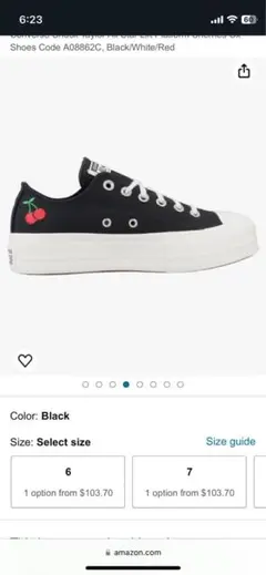 コンバースCTAS LIFT PLATFORM OX CHERRIES ブラック