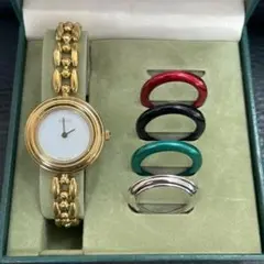 GUCCI グッチ 腕時計 電池切れ 11/12.2 チェンジベゼル ゴールド