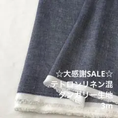 A7X/5790-01◆3m 感謝祭/テト麻混ダンガリー生地/アパレル
