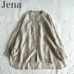 ジェナエスパスメルヴェイユ 美品 後ろヨークラッフルシャツ 光沢 シアー リボン