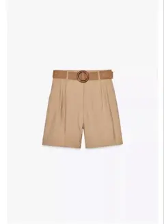ZARA　ザラ　ショートパンツ　ベルト付き ベージュ　M