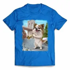 チワワいぬ犬ニューヨークブルックリン旅行アメリカトランペットTシャツ