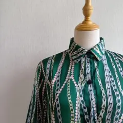 patterntorso チェーン柄シャツワンピース
