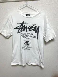 Stüssy ホワイト Tシャツ ロゴプリントサイズS