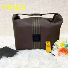 FENDI バニティ ポーチ ペカン柄 ヴィンテージ 化粧品入れ PVC