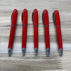 【新品】ボールペン 5本セット 赤