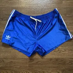 adidas 青 ハーフパンツ 3本ライン ヴィンテージ